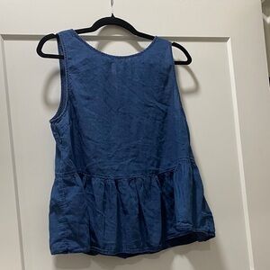 Old Navy Indigo Blue Sleeveless Peplum Tank